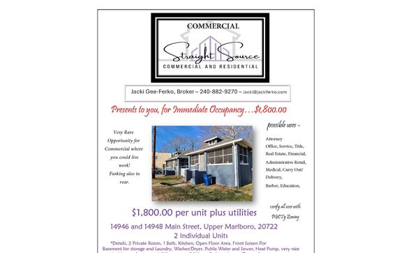 2 Commercial Units in Upper Marlboro!  by Jacki Gee-Ferko, MD Broker/DC Professional Sales