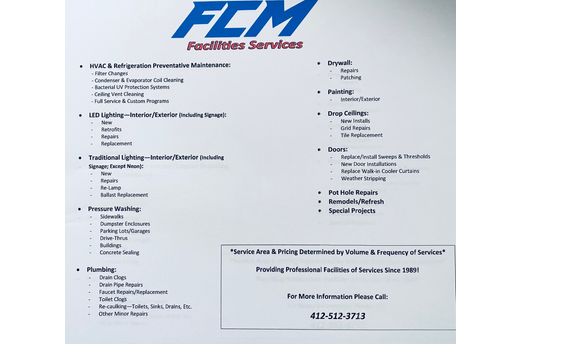 FCM Facility Services by FCM Facilities Services/Pittsburgh LED