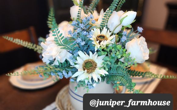 Handcrafted floral centerpieces by Juniper Farmhouse