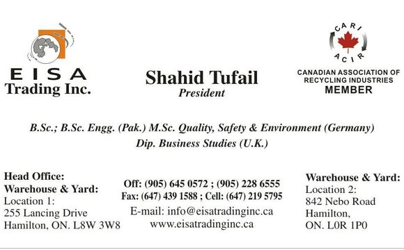 Deals in Metal scrap by EISA Trading Inc.