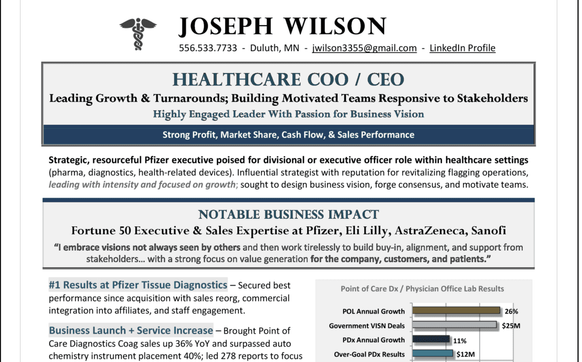 EXECUTIVE RESUME by Creative Resumes, Inc.