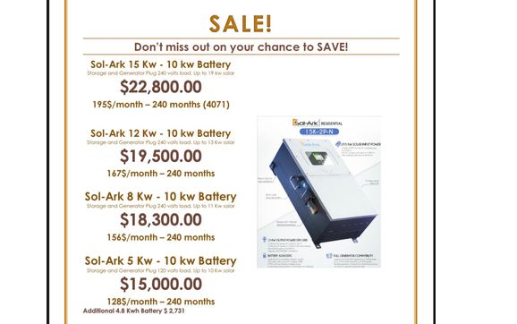 Solar Ark batteries by Solar Power Integrator