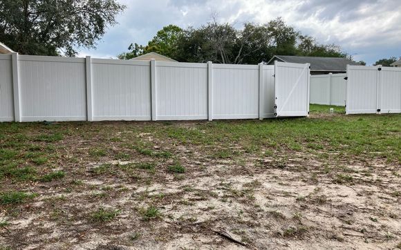 Vinyl Privacy Fence Installation by Sand Hill Fence and Property Management, inc.