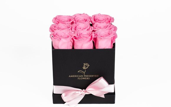 Classic 9 roses box by American preserved flowers