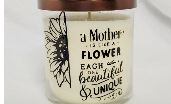 Mothers Day Fresh Cut Rose Petal  Scented Soy Wax Candle/Message Candle by Forever Enchanted Candle Co. by Forever Enchanted Candle Co