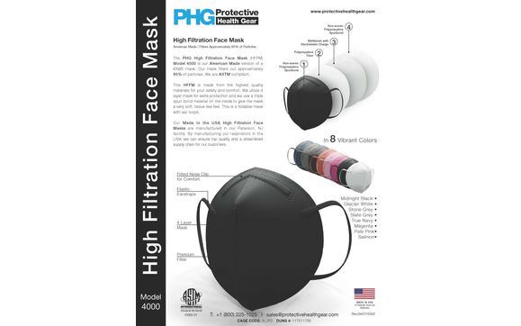 High Filtration Face Mask (HFFM) by Protective Health Gear