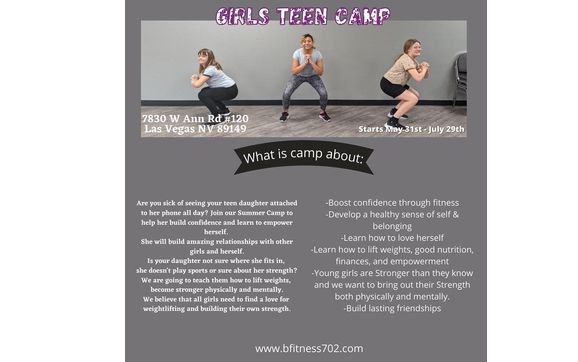 Girls Teen Summer Camp By B Fitness Gym In Las Vegas, NV - Alignable