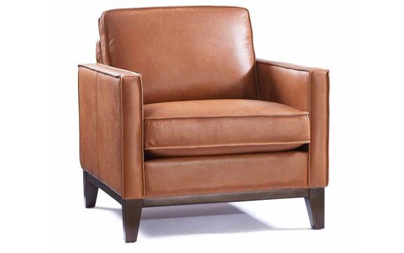 100% Italian full-grain leather accent chair! by Factory Direct Mattress