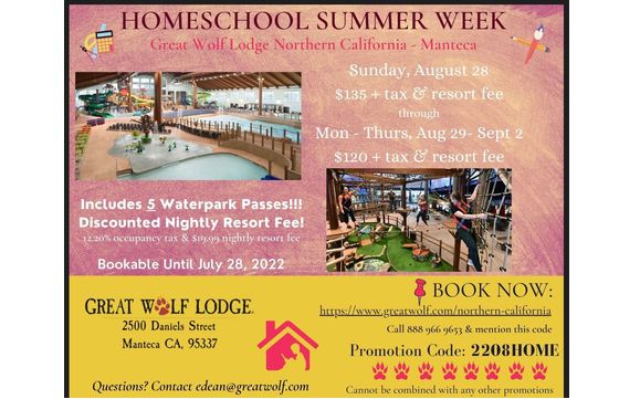 Homeschool Summer Week at Great Wolf Lodge Northern California by Great