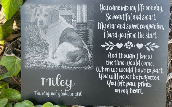 Outdoor Laser Engraved Stone by MyFurevermemories.com