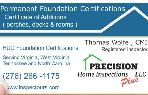 Permanent Foundation Certificate by Precision Home Inspections Plus LLC