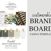 FREE brand board template by Made Whole Nutrition