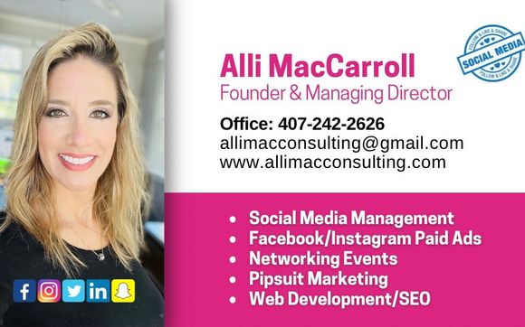 Social media marketing/branding by AlliMac Consulting in Orlando, FL ...