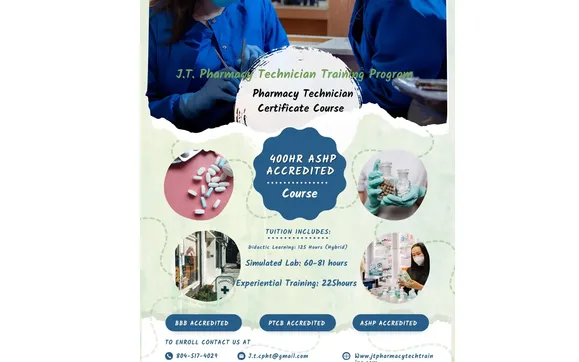 Pharmacy Technician Certificate Course  by J.T. Pharmacy Technician Training Program