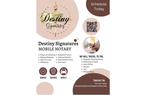 Notary Services by Destiny Signatures in Raleigh, NC - Alignable