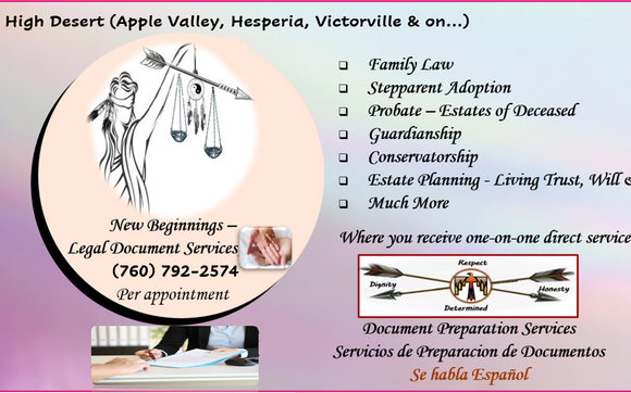 Wills & Power of Attorney by New Beginnings - Legal Document Services (High Desert Area)