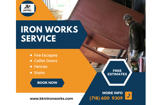 customize ironworks, cellar door, metal fence, fire escape, wrought railings, metal fence, stairs, porch by KK & M Ironworks