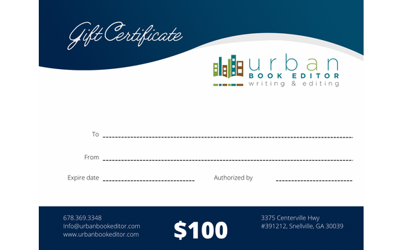 Gift Certificates | Give the Gift of Storytelling by Urban Book Editor