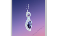 Amethyst oval in sterling silver wrap by Purple Air Frog Arts
