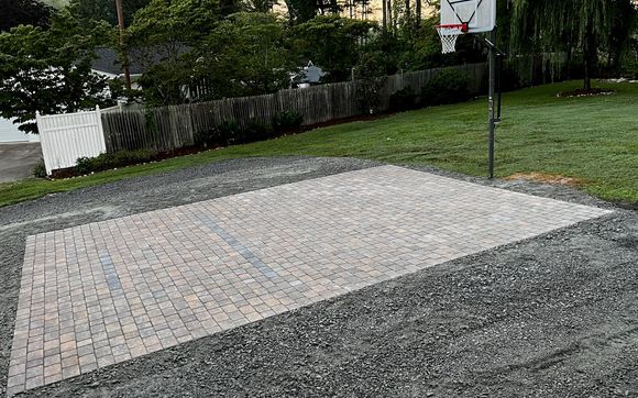 Basketball Court, foul line, 3 point line all with Pavers by King's ...