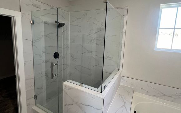 Custom shower enclosures  by Bold City Glass