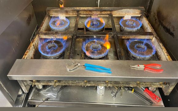 Repair of 6 burner countertop stove. by Thassos Group