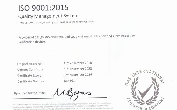 ISO 9001 Certified by Regal Packaging Services