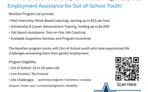 Employment Assistance for Out of School Youth by H-Town Dream Center