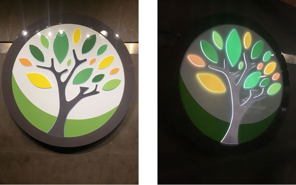 Aluminum Cabinet Sign with Push-Thru Acrylic by Prime Sign Solutions