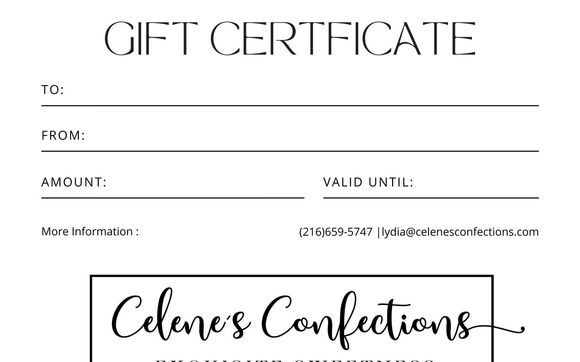 Gift Cards by Celene's Confections