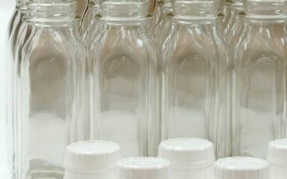 1 Liter Glass Bottles and Lids Combo Pack - 24 x 1 liter bottles and 36 white TEC 48mm lids per case - Ships Free Within Canada by Fun Foods Canada