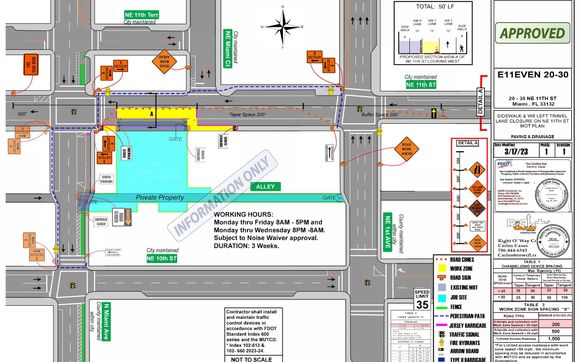Maintenance of Traffic (MOT) Plans, Temporary Traffic Control Plan (TTCP) by Right o'Way Consultants Inc.