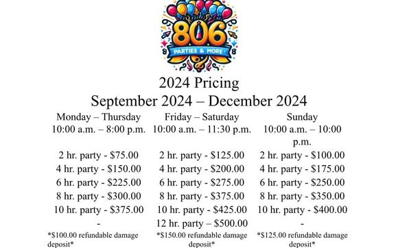 Party venue -  by 806 Parties & More