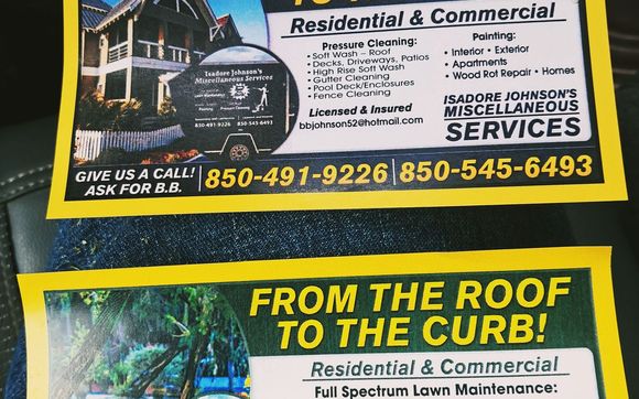 Residential and commercial services.  by Isadore Johnson's Miscellaneous Services LLC