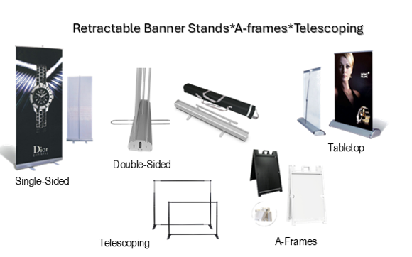 New Arrival Banner Stands, A-Frames & Telescoping by Orbano Sign Supplies