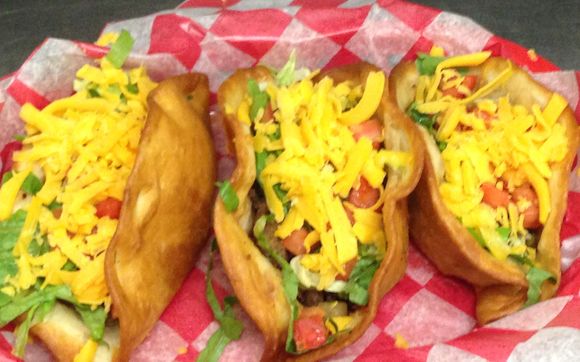 Big Lou’s fried beef tacos  by Emerson Biggins Sports Bar & Grill