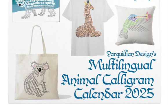 2025 Animal Calligram Calendar by Parquillian Design