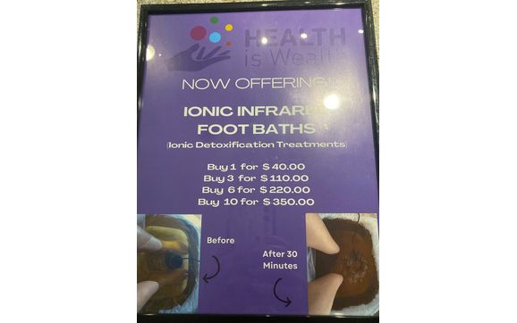 Ionic infrared detoxing foot bath by Health is Wealth