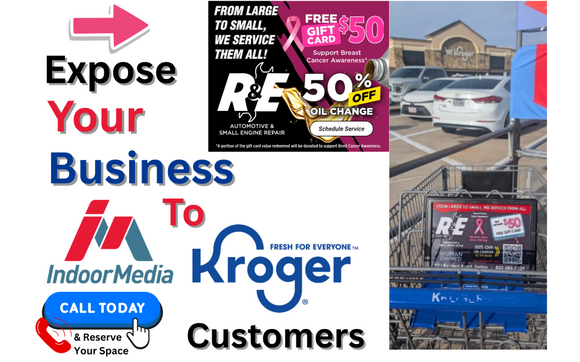 Use Kroger's advertising to bring decision making customer's to your brand exposure! by IndoorMedia