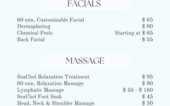 Price List  by SeaChel Skin & Oils