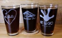 Custom Pint Glasses by Art Gecko Studio | Engraving and Sublimation