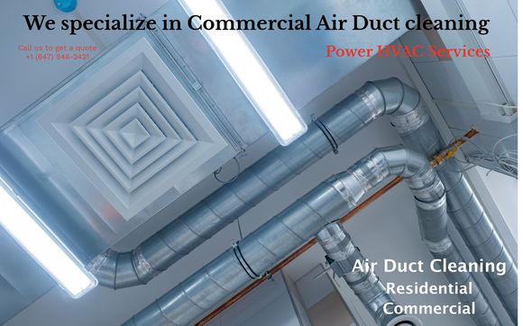 commercial air duct cleaning by Power HVAC Services Inc.