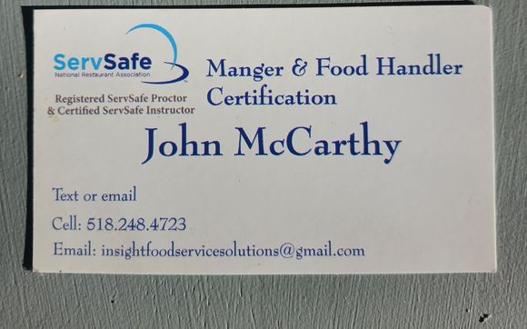 Servsafe Food Service Managers Certification by Insight Food Service Solutions