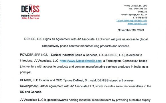Global Contract Manufacturing by DeNeal Industrial Sales & Services, LLC