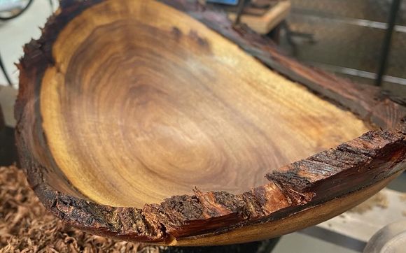 Wooden live edge bowls by Woodturning And Art LLC.