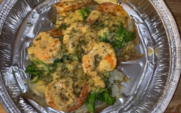 Shrimp & Broccoli Baked Potato  by Hixson's Heavenly Creations & Delights, LLC 