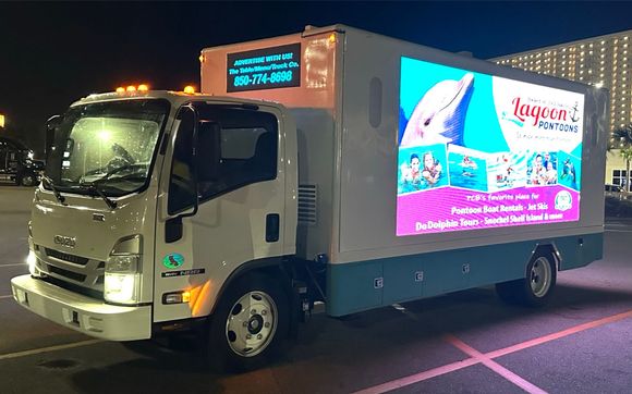 Mobile LED Digital Billboard Truck Advertising by The Table/Menu Ad Co. LLC  (Beach Box Ad Trucks)