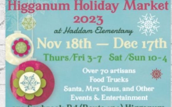 We are a thrice a year artisan’s market showcasing local handmade only work from over 100 amazingly talented artisans..  by Higganum Holiday Markets Group