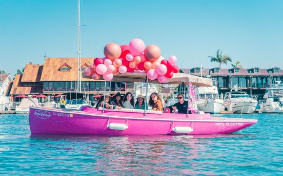 Pink Boat by Electric Boat Rental