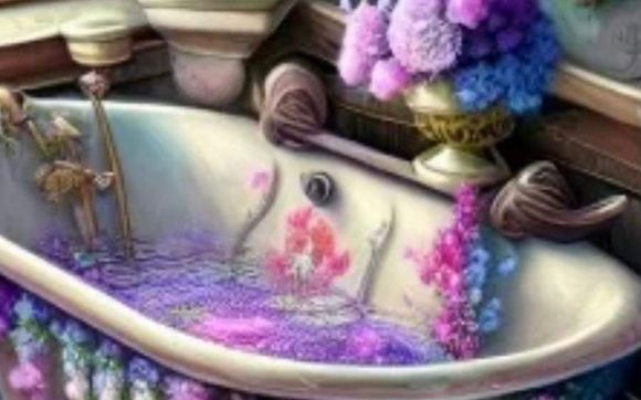 Diamond Painting Lilac Bath by Jeana's Diamond Paintings Cards and Crafts